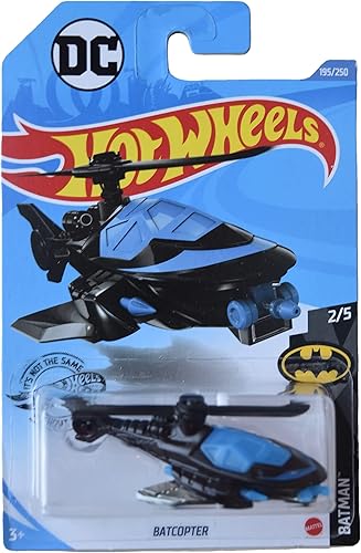Hot Wheels Batcopter, Batman 25 - NegroAzul 195250
