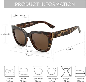 ZENOTTIC Square Polarized Sunglasses Women: Retro UV400 Vintage Shades