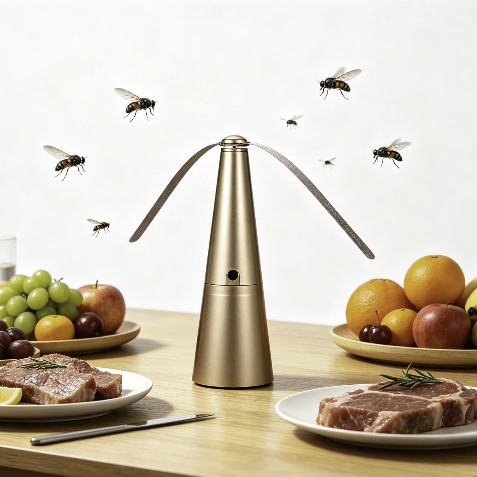 Fly Fans For Tables, Fly Spinner For Table, Portable Fly Deterrent Fans for Food Tables, USB Plug-in & Batteries Powered, Portable Fan Gadgets For Indoor Oudoor Picnic BBQ Party Camping Home Kitchen