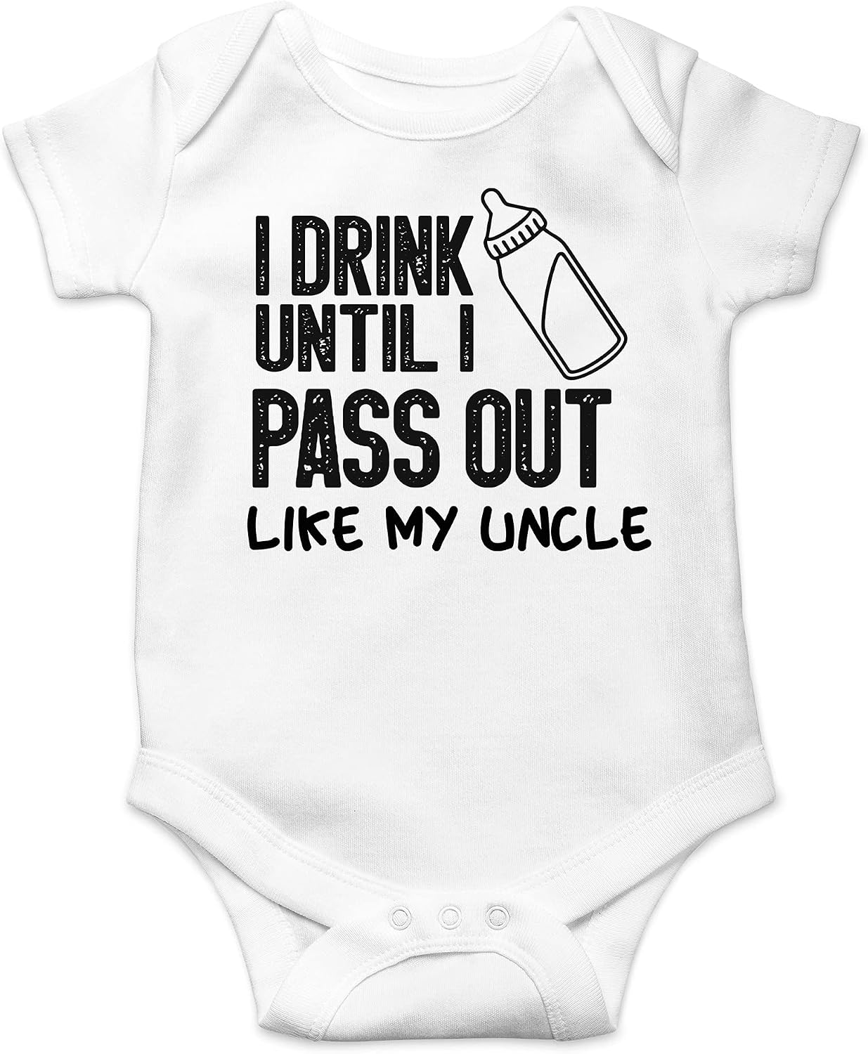 AW Fashions I Drink Until I Pass Out Like My Uncle Baby Bodysuit Funny Newborn Romper Outfit Boys Girls