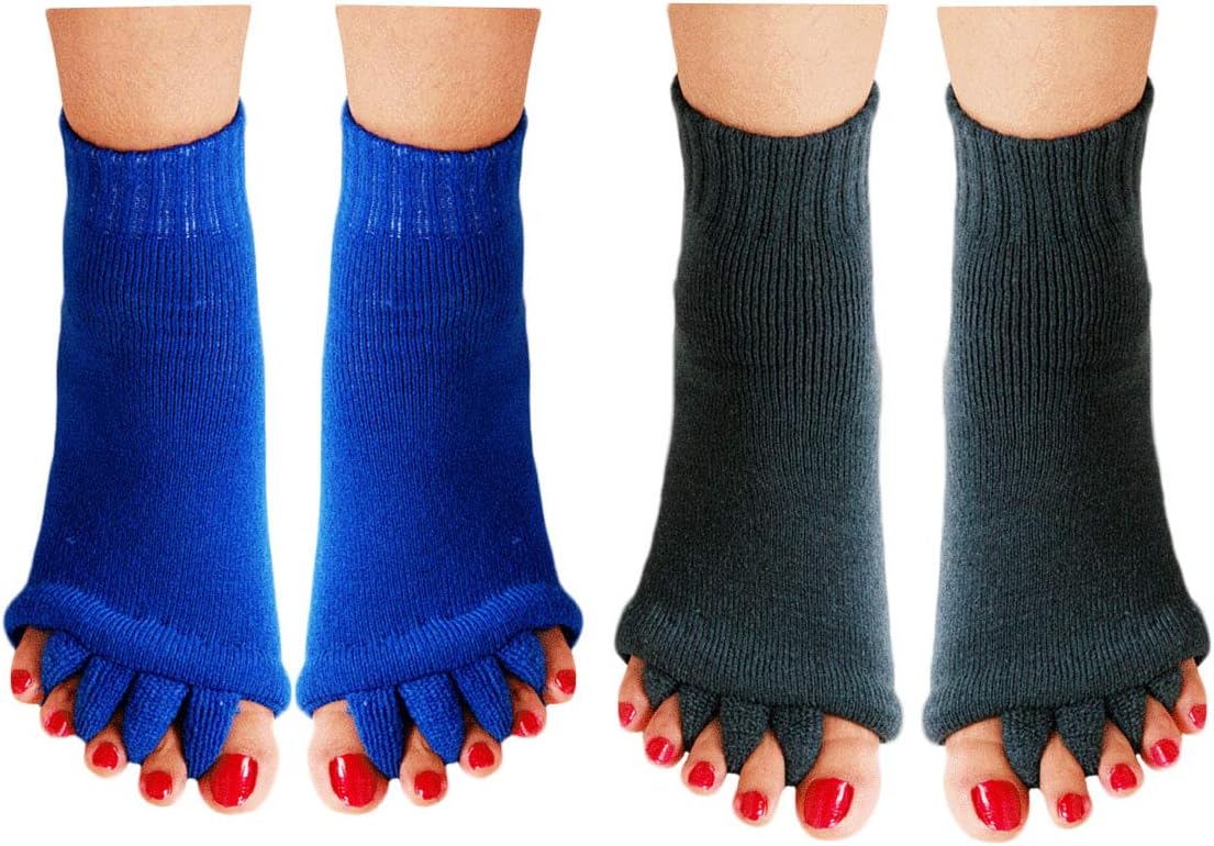 HomrapToe Separator Yoga Gym Sports Massage Foot Alignment Socks 2 Pairs