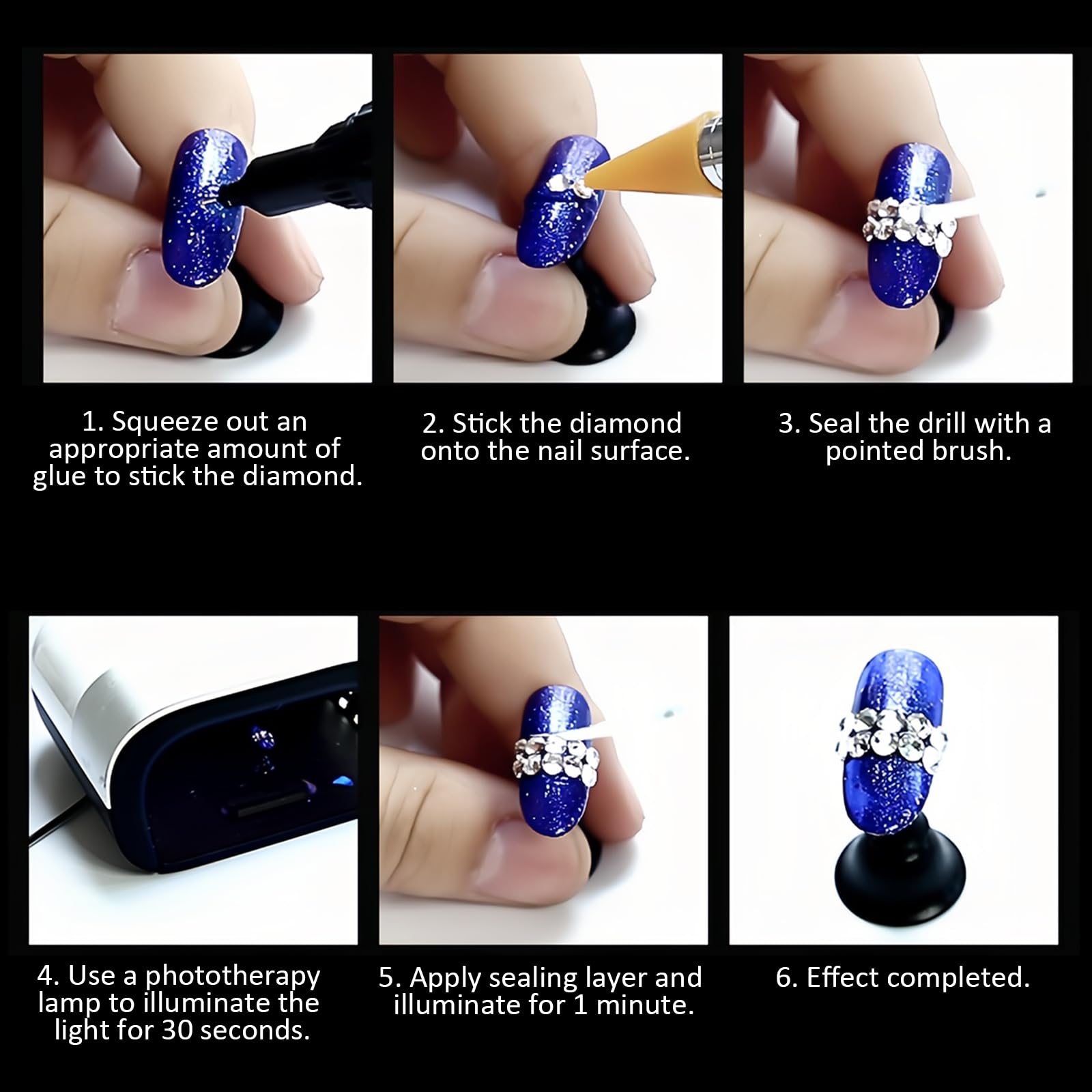 2 Piezas Pegamento de Diamantes de Imitación para Uñas, Gel UV Adhesivo para Manicura, Pegamento Joyas Uñas para Pedrería con Punta de Pincel para Salones de Uñas Entusiastas del Bricolaje, 10ml