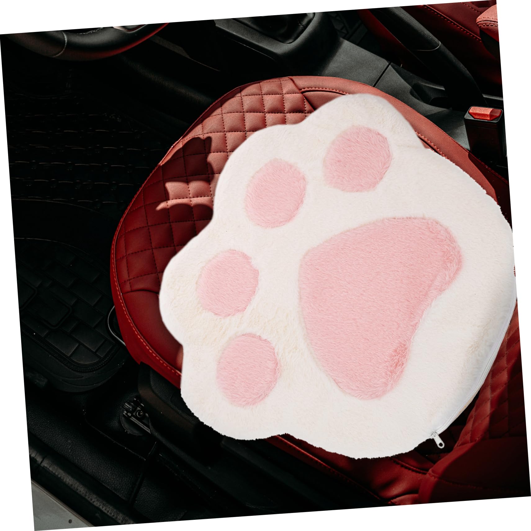 Zerodeko Cat Paw Shape Car Seat Cushion Auto Seat Pad for Winter Cute Decorative Chair Cushion for Car Office and Home Use Cozy Breathable Design