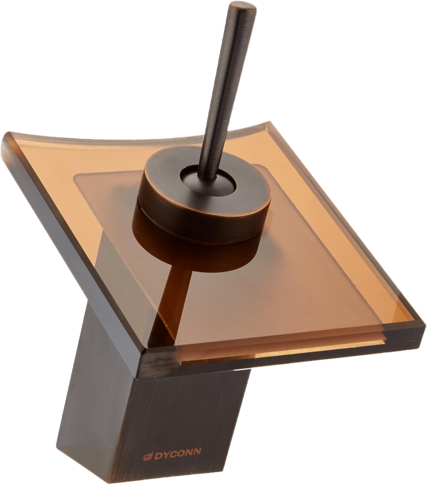 Dyconn Faucet WF003-B2ORB Sable Bathroom Waterfall Faucet with Solid Brown Glass Head/Spout, Oil Rubbed Bronze