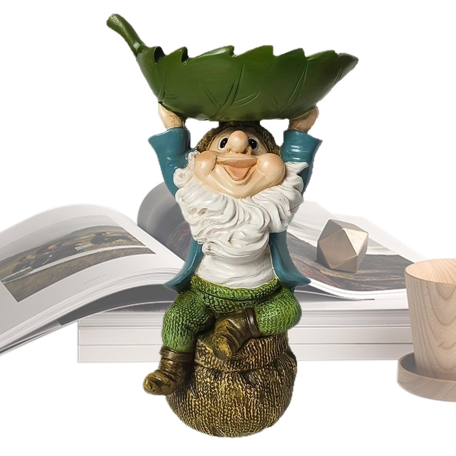 Statue de gnome mangeoire à oiseaux : abreuvoir résistant extérieur
