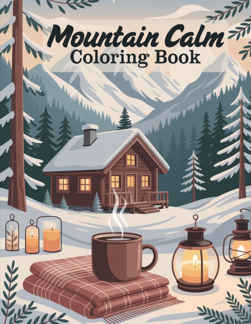 Mountain Calm Coloring Bo: Hygge‑Inspired Cabins, Forests & Cozy Aesthetic Art for Adults