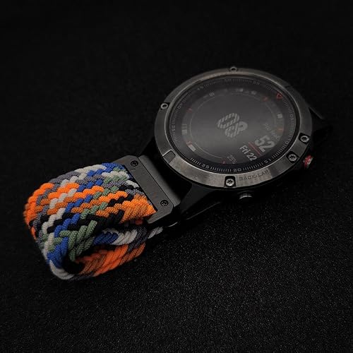 Miniatura 4 de Abanen Correa de reloj elástica de 0.866 in de ajuste rápido con hebilla magnética para Garmin Fenix 7  Fenix 6  Fenix 5  EPIX 2, correa trenzada
