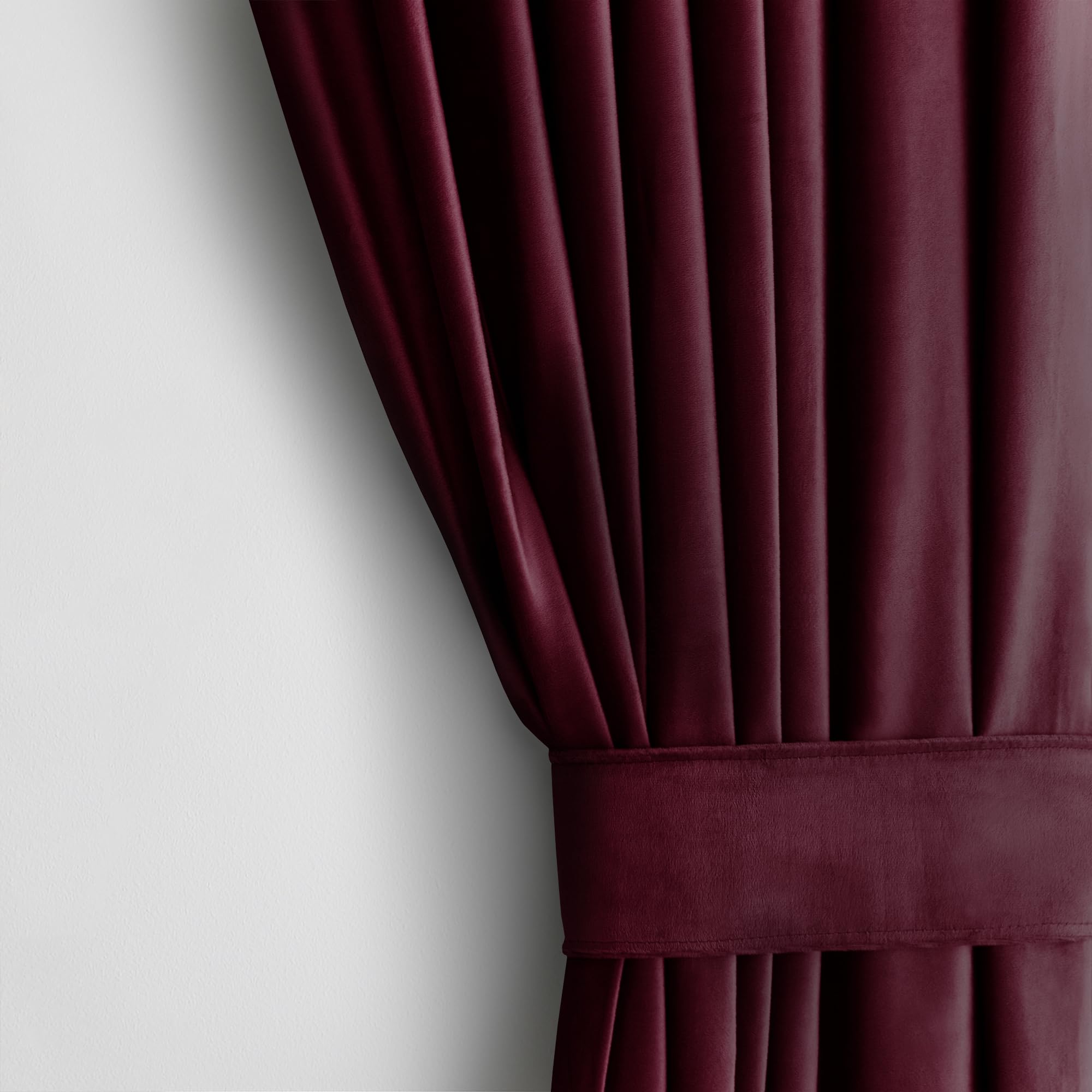Rideau bordeaux velours 140x245 cm ruban fronceur embrasse occultant