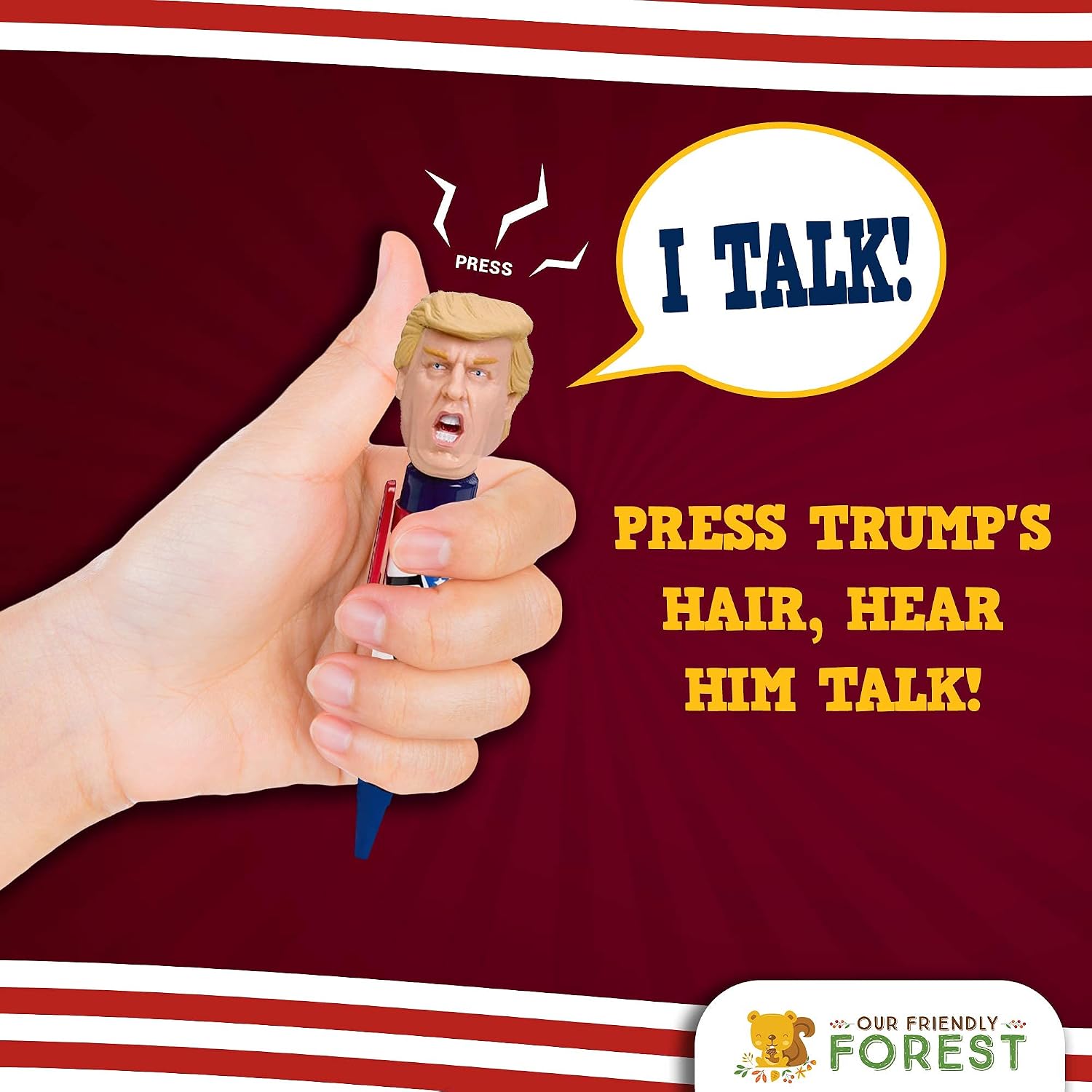 Donald Talking Pen, 8 Different Sayings, Trump's Real Voice, Just Click And Listen, Funny Gifts For Trump and Hillary Fans