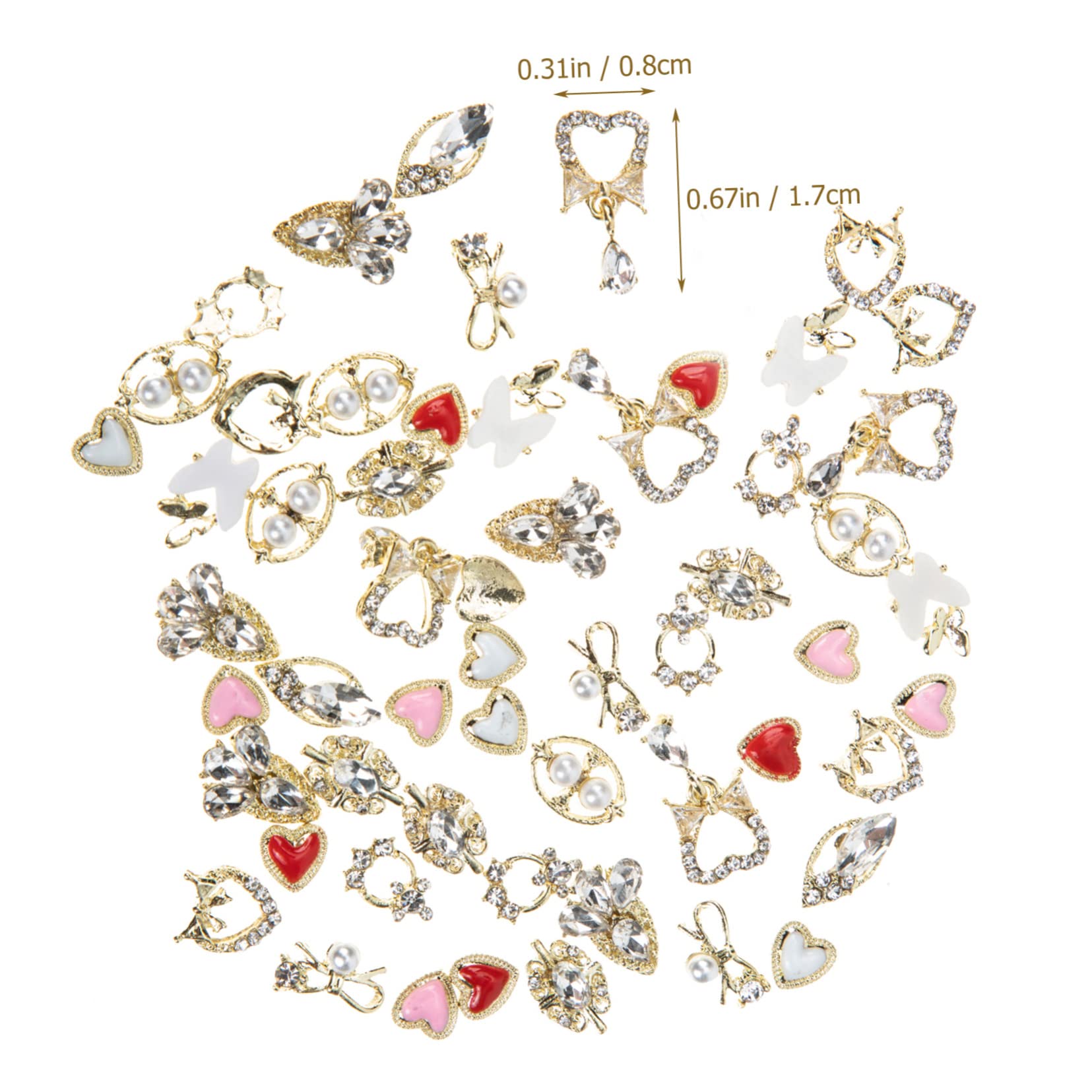 Healvian 180pièces Charms Alliage Pour De Style Décorations De Manucure Élégantes Et Créatives Accessoires De Nail Art Pour Femmes Et Filles