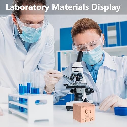 Miniatura 5 de Cubo de cobre de metal puro de alta densidad, cubo grabado con láser, para colección de elementos, material de laboratorio, tabla periódica de