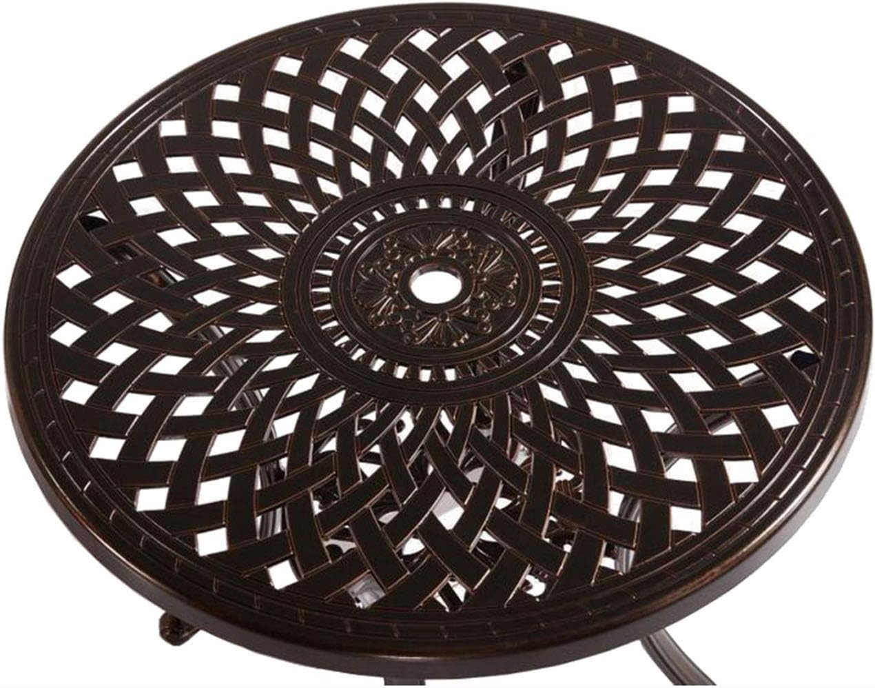 Patio Cast Aluminum Round Dining Table for Outdoor with Umberlla Hold
