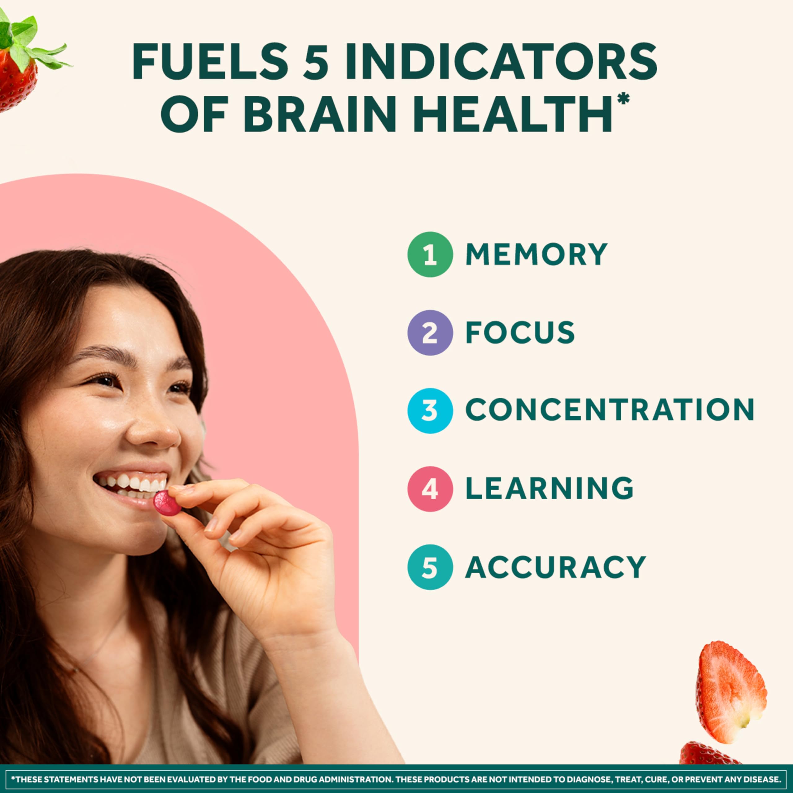 NEURIVA Original Brain Supplements - 50 Count Strawberry Gummies — Amazon image 2