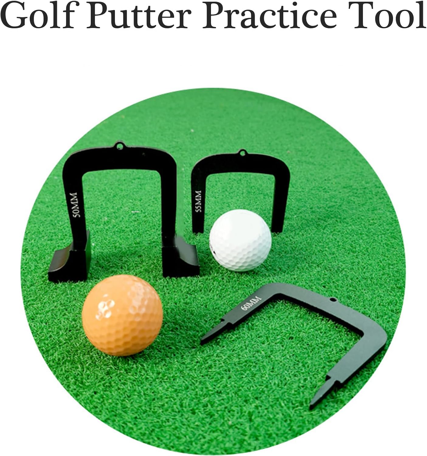 3Pcs Golfs Putting Metal Golfs Training Tool Indoor Putter Gate Trainer with Base for Practice & Tailgate Game Golf Training Tool to Improve Alignment & Accuracy