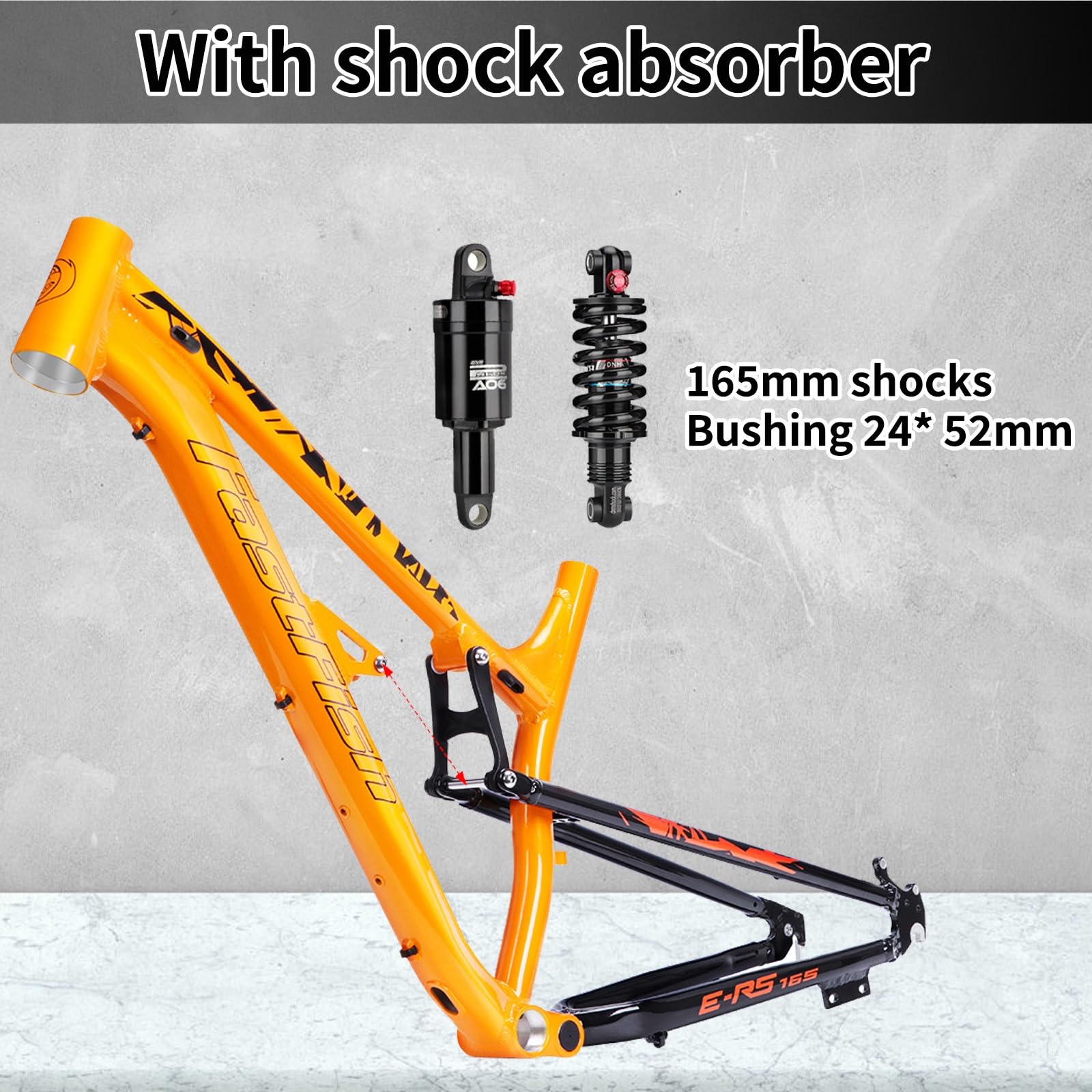 Mountain Bike Suspension Frame 27.5er Aluminum Alloy Disc Brake Bike Frame QR 135mm Softtail Mountain Bike Frame with Shock Absorber