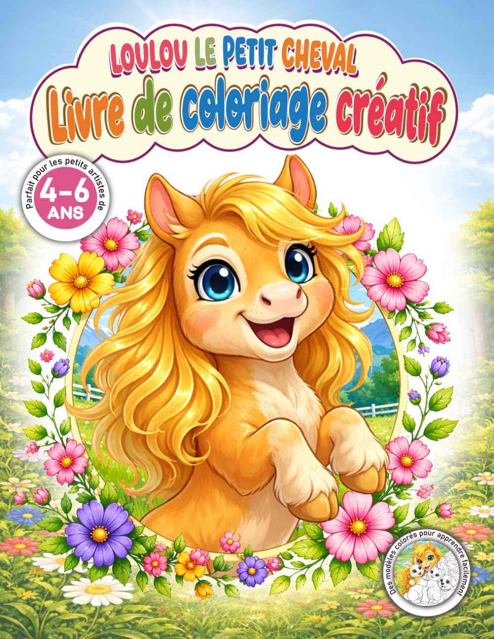 Loulou le Petit Cheval: Livre de coloriage éducatif et créatif avec modèles en couleurs et découvertes fascinantes sur les chevaux