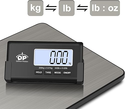Miniatura 4 de QP Báscula de envío, báscula postal digital de alta precisión de 440 lb0.35 oz, escala de franqueo, pantalla LCD inalámbrica, función de