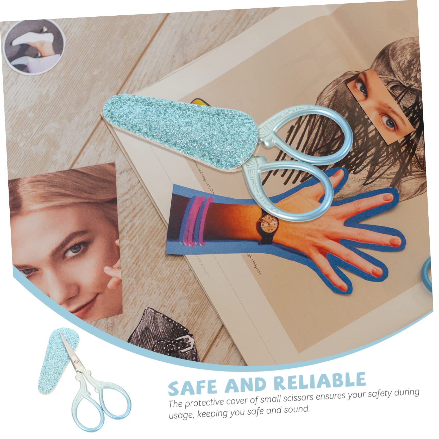 NUOBESTY 4stücke Kreative Stickschere Mit Schutzabdeckung Kleine Fadenschneider Für Diy Basteln Schule Ergonomisches Design Langlebiges Metall Für Scrapbooking Und Papierkunst Glitzernde