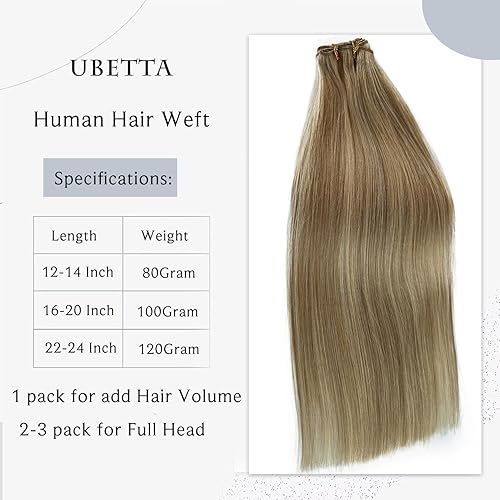 Miniatura 2 de Extensiones de cabello humano real, 18 pulgadas, 3.53 oz, extensiones de cabello humano rubio ceniza, balayage, con reflejos, atadas a mano,