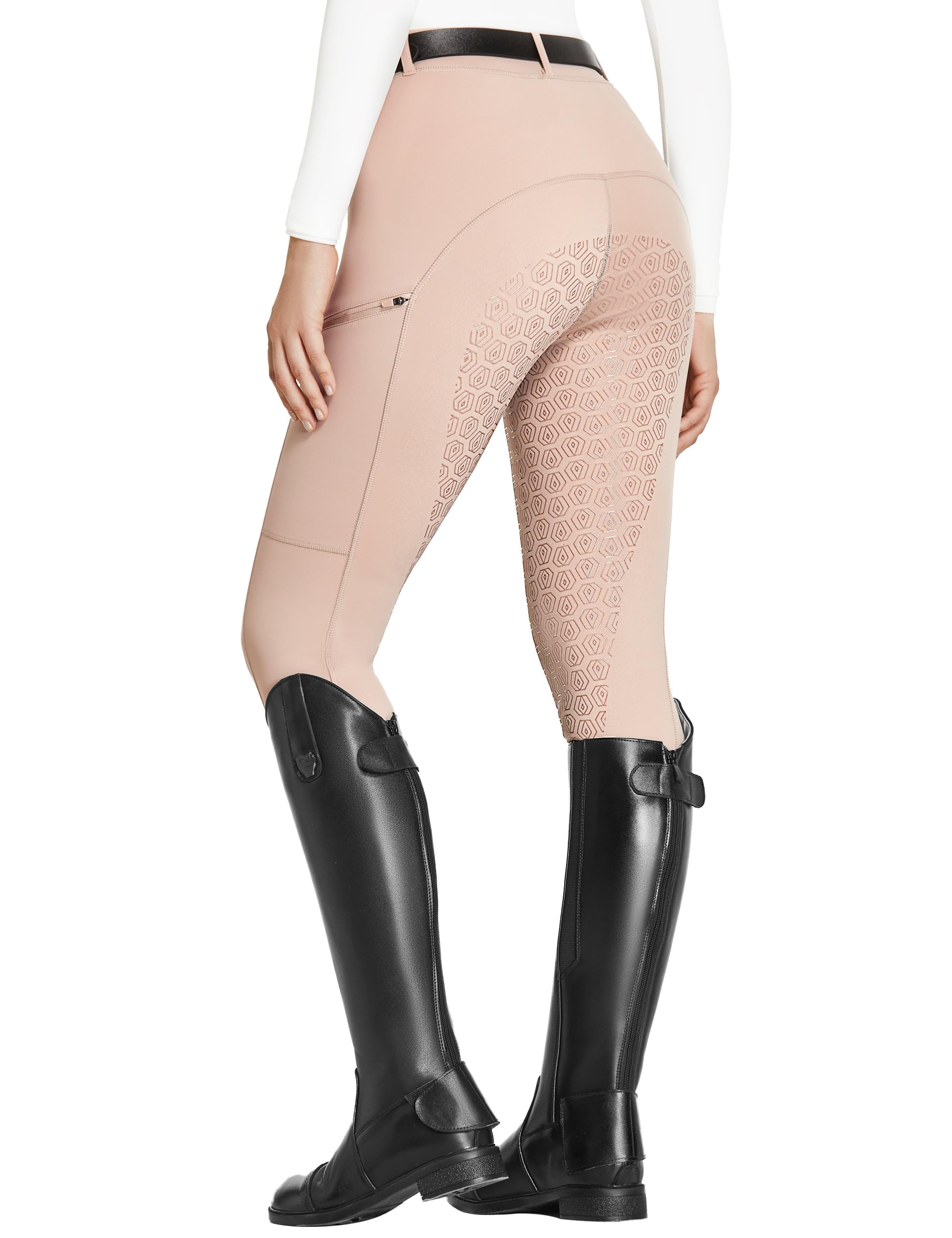 FitsT4 Sports Reitleggings Damen Reithose Silikon vollbesatz mit Handytasche und Gürtelschlaufen für Reitsport Pferdetraining | für Reitsport, Pferdetraining, Mädchen, mit Handytasche, und Gürtelschlaufen