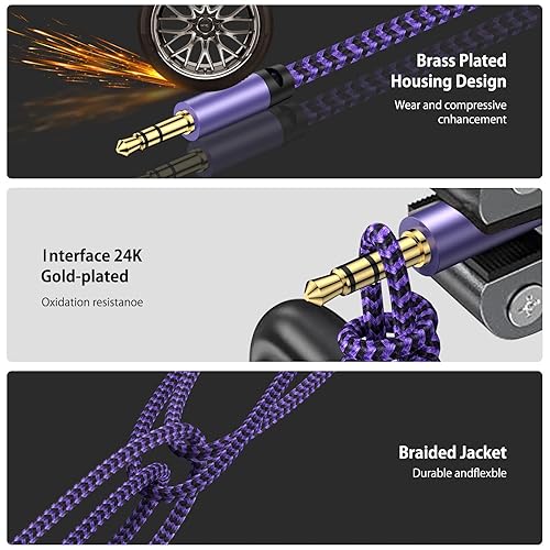 Miniatura 2 de Samsung S24 Ultra USB C a 0.138 in Audio Aux Jack Cable de 0.138 in Tipo C a Aux Cable macho Cable trenzado auxiliar para Galaxy S24 S25 S23 S22 S21