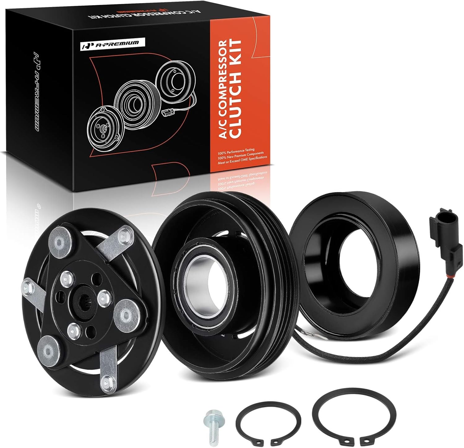 A-Premium Air Conditioner AC Compressor Clutch Kit Compatible with Volvo XC60 2015-2016, S60 2012-2016, XC70 2016, S80 2012-2015, V60 2015-2016, S60 Cross Country 2016, V60 Cross Country 2015-2016