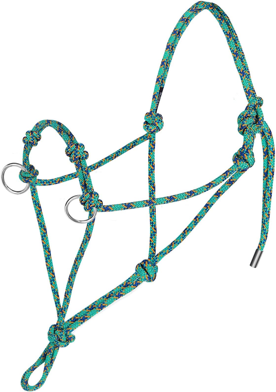 Harrison Howard Poly 4 Knot Side Pull Rope Halter with Rings Rope Training Halter for Horse - Style 10