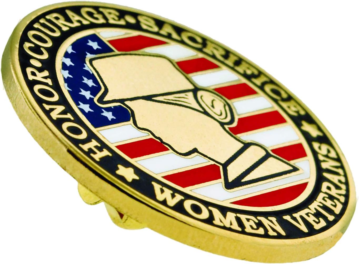 PinMart Veteran Pin – Patriotic American Lapel or Hat Pin – Proud to be Retired Army, Navy, Air Force or Marine Corps – Gold Color Plated Enamel with Secure Clutch Back image 2