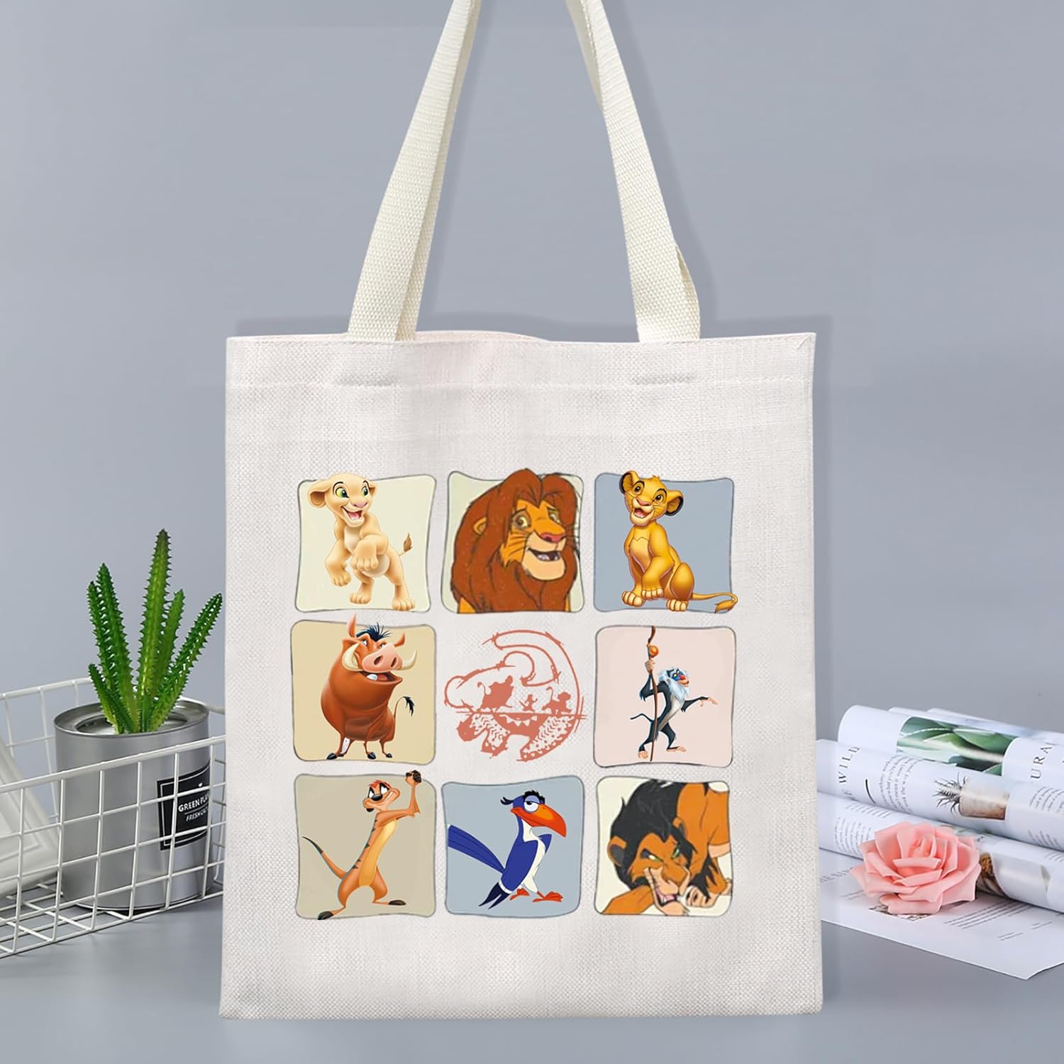 FOTAP Lion Merch King Characters Group Inspire Tote Bag Magic Kingd*m Gift WDW Trip Gift Simba Timon Fan Gifts - Image 6