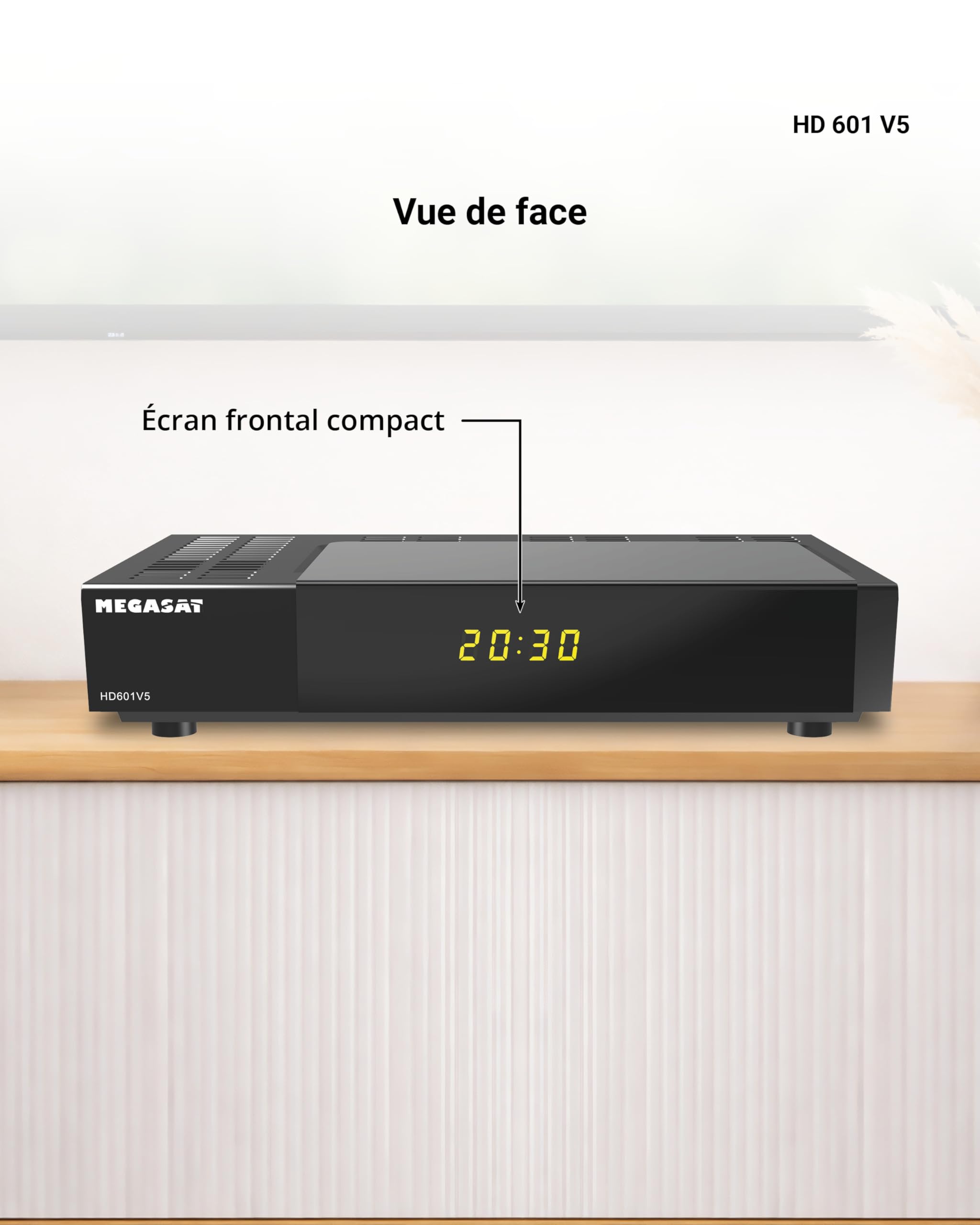 Megasat HD 601 V5 – Récepteur Satellite HD, HDMI, Péritel (SCART) – Noir | Pour toutes les chaînes en clair, lecteur multimédia USB, écran