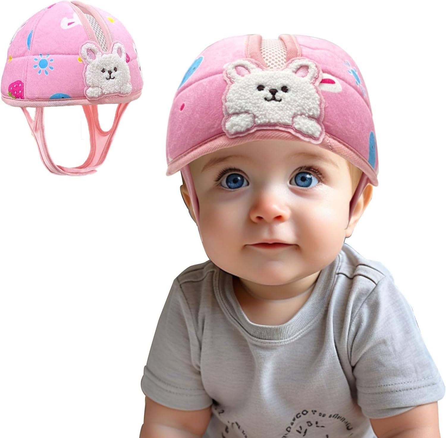 Soft Infant Safety Helmet,Baby Helmet for Crawing Walking,Baby Helmet 1-2 Years for Anti-Fall Head Protector,Adjustable