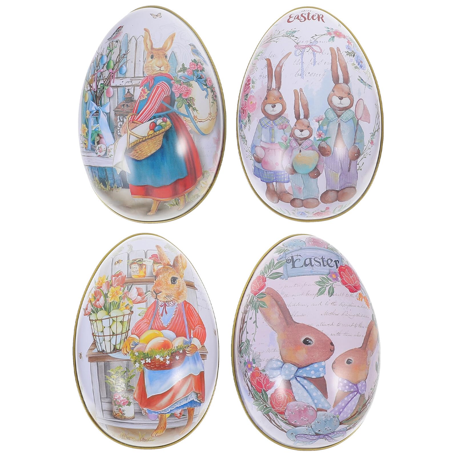 Boîtes à bonbons en métal premium pour décoration de Pâques durable