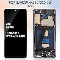 LADYSON LCD Kijelző Samsung Galaxy S20 4G Fekete Kerettel - Teljes Csere Szett Érintőképernyővel SM-G980F Modellhez 2