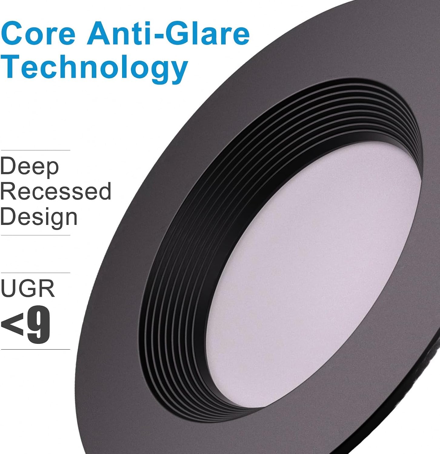 Lightdot 6 Inch Recessed Lighting 12 Pack Black, 12W Dimmable LED Downlight 3CCT Selectable (3000K/4000K/5000K), Anti-Glare Slim Canless Ceiling Light​​