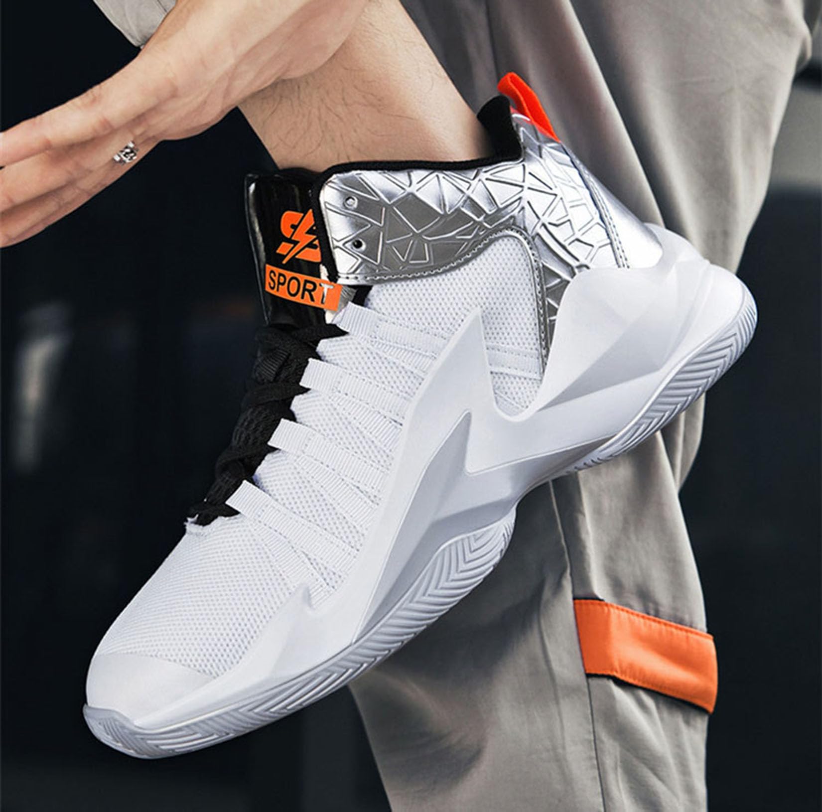 Męskie Buty Do Koszykówki Chłopców Outdoor Buty Sportowe Indoor Buty Sportowe Buty Do Biegania Wygodne(38 EU, Z04)