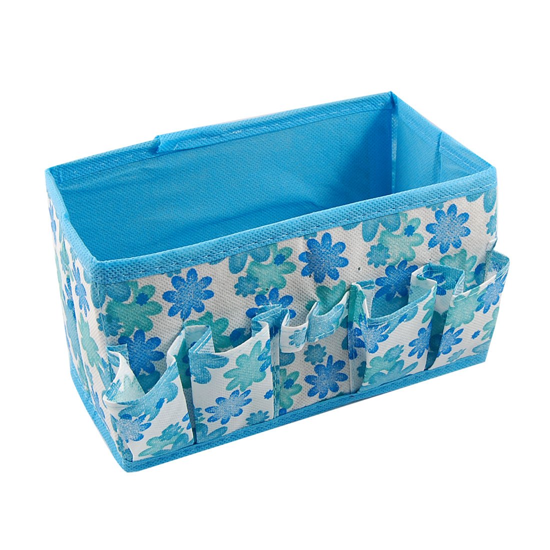 Non Woven Fabric Rectangular Folding Organizer Storage Box Blue White id 5ef 2de 352 78e a91
