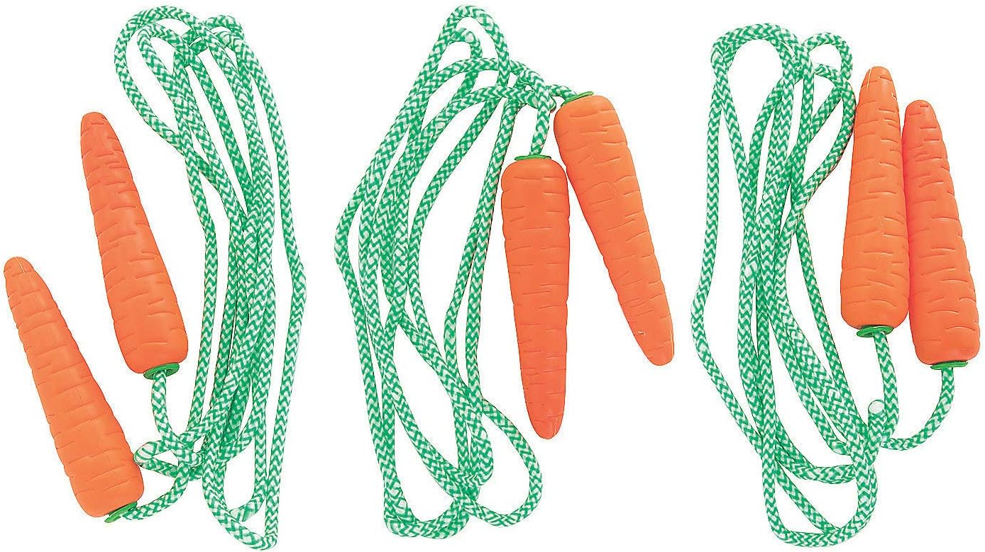 Easter Carrot Jump Ropes - Toys - 12 Pieces