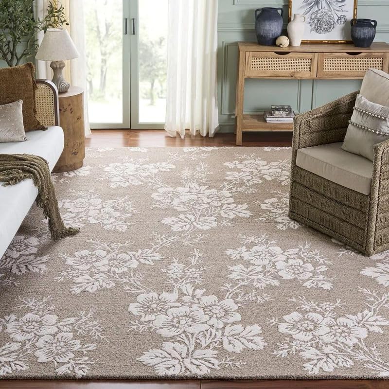 Image of Modern Abstract Hand Tufted Wool Floor Carpet for Home decore Living Room|Home and Bedroom & Hall 5x7 feet (150 x 210cm) Camel H18