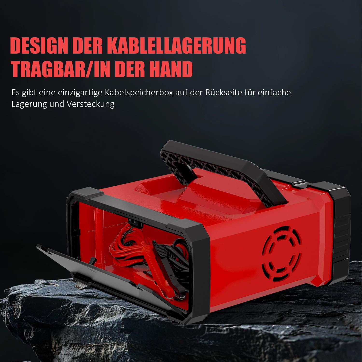 20A Tragbar Autobatterie Ladegerät, 12V/24V Batterie Erhaltungsladegerät, 9-Stufiges Laden, Reparaturmodus, Batterieladegerät für STD, AGM, EFB, Gel, SLA, LiFePO4, Kraftfahrzeug, Motorrad
