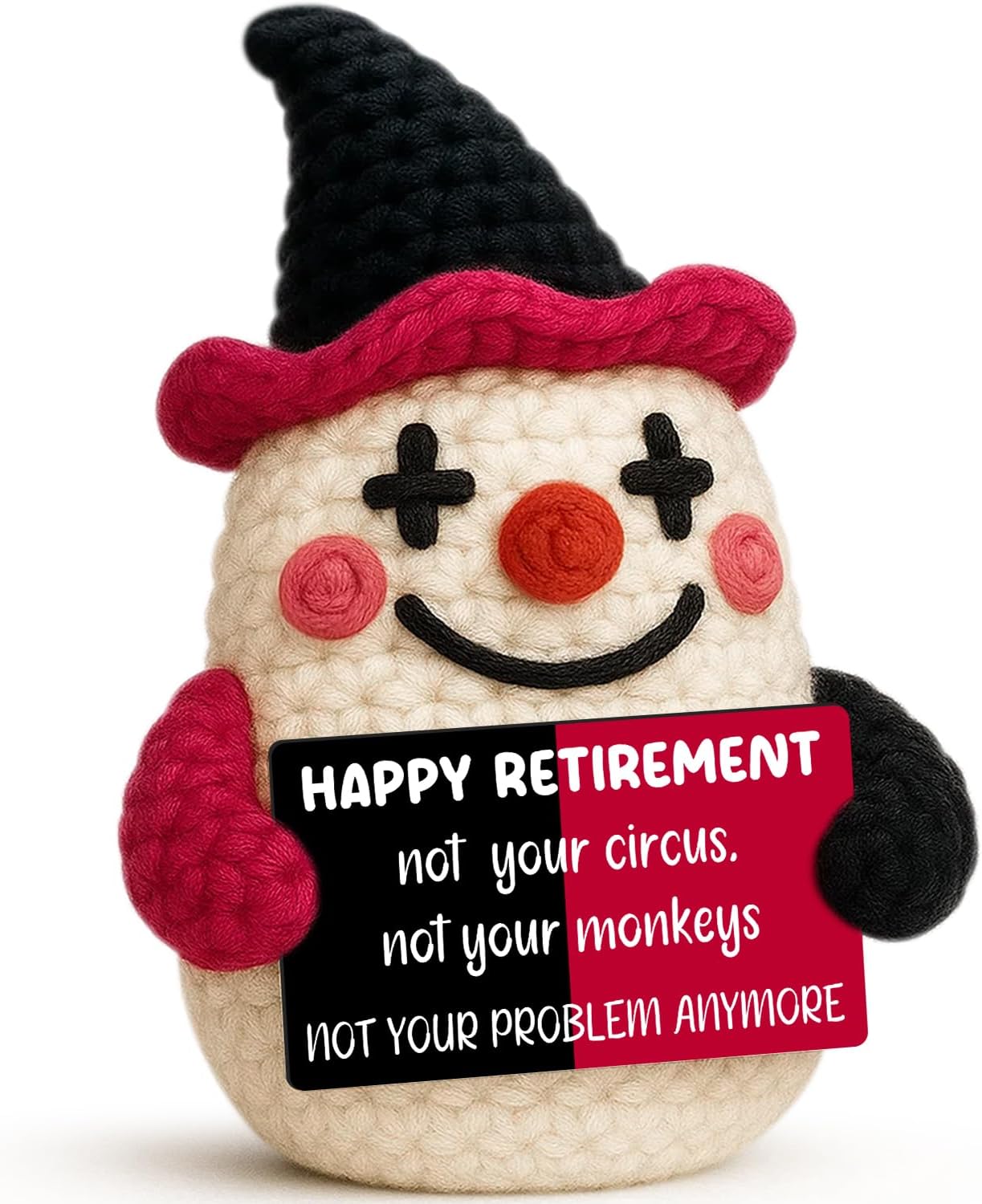 Crochet Clown, Retirement Gift for Women Men