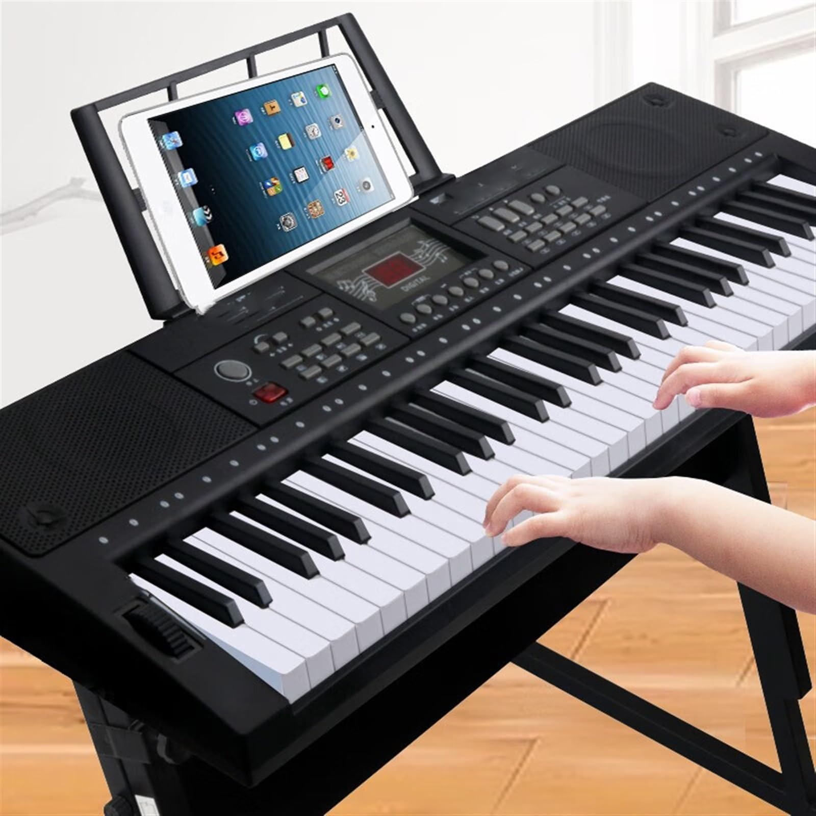 Dorosłych Klawiatura Elektroniczna Wielofunkcyjny Instrument Muzyczny Dla Początkujących Dorosłych 88-klawiszowe Pianino Elektroniczne Z Funkcją Pitch Bend I Statywem