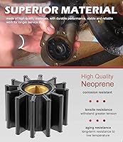 Vista 3 de Kit de reparación de impulsor de bomba de agua Reemplazo para Sherwood 10615K-SHW para Volvo Penta 835874 Impulsor de bomba de enfriamiento