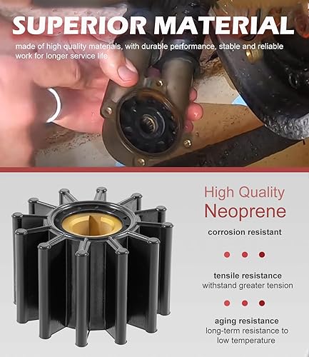 Miniatura 3 de Kit de reparación de impulsor de bomba de agua Reemplazo para Sherwood 10615K-SHW para Volvo Penta 835874 Impulsor de bomba de enfriamiento para