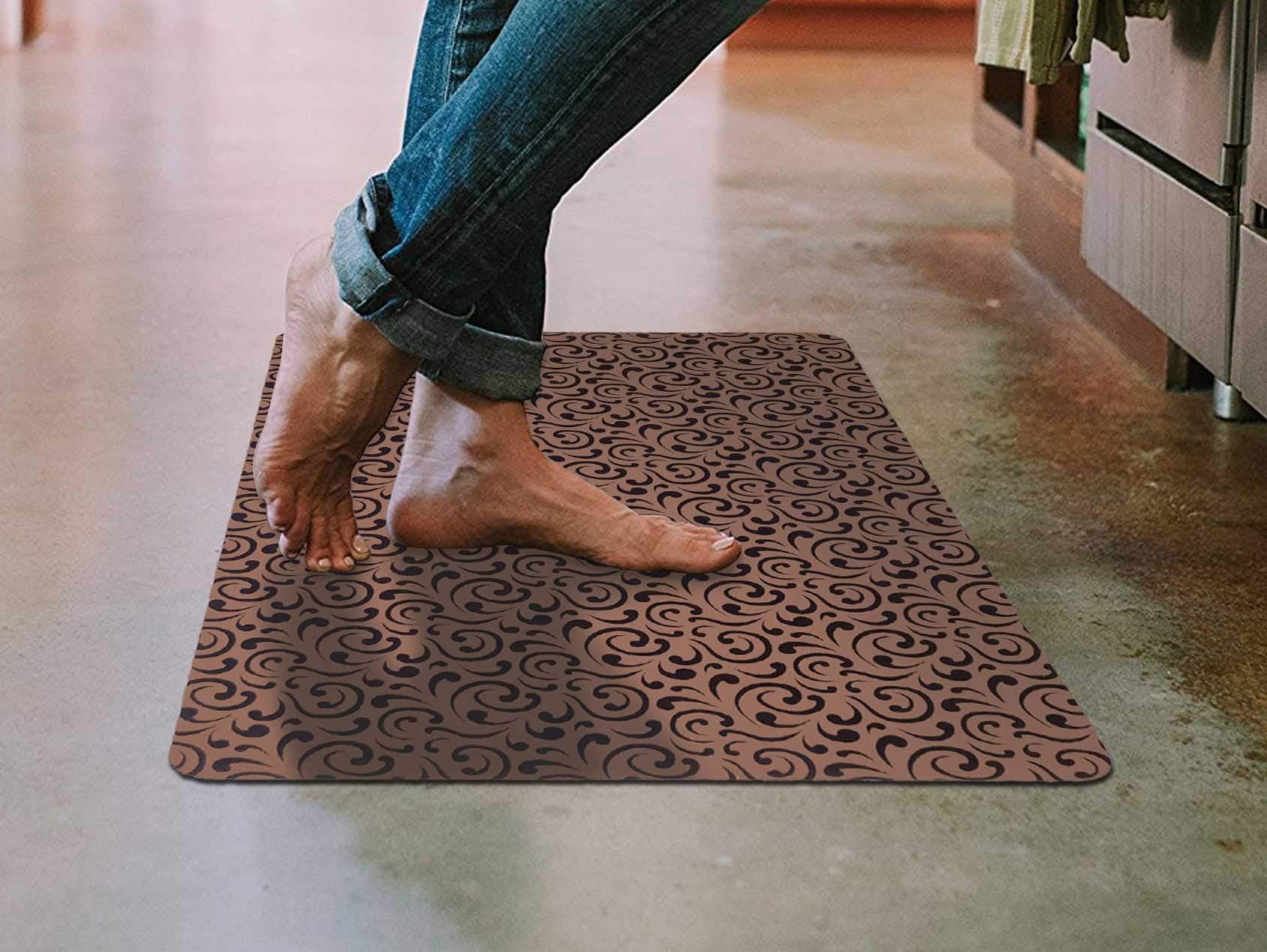 Indoor Floor Mat | Brown 35”x23” | Ultra-Thin Microfiber Carpet with Slip-Resistant Rubber Backing | Washing Machine Safe | Quick and Easy to Install | Premium Quality