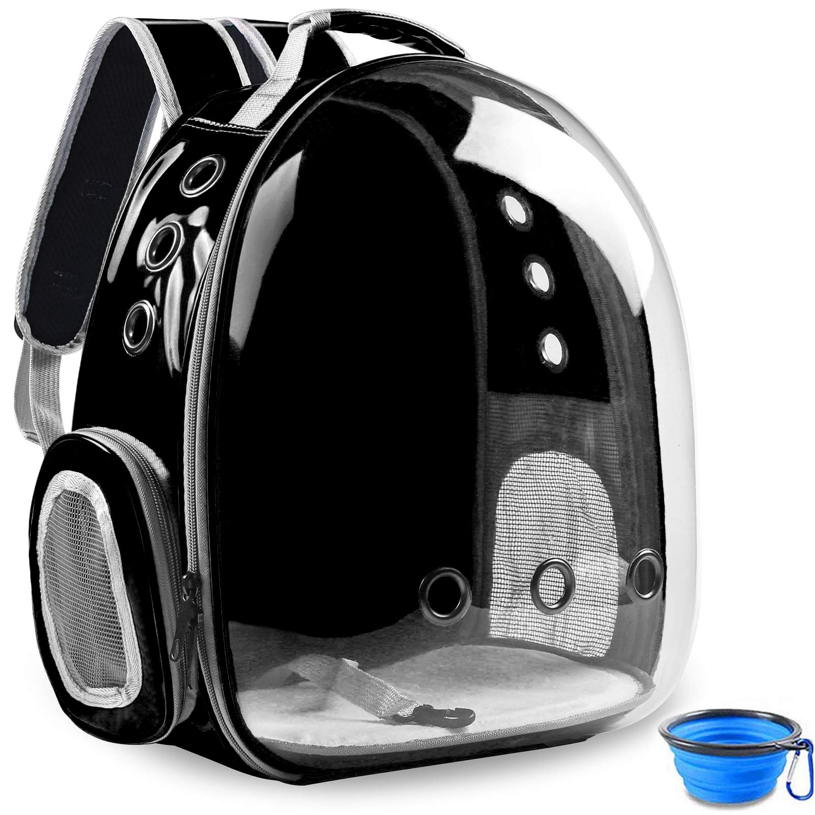 BEIKOTT Cat Backpack Carriers, Pet Bubble Backpack for Cats Puppy Dogs and Birds, Premium Leather Cat Backpack, Airline-Approved, Ventilate Transparent Capsule Carrier for Travel/Hiking/Outdoor Use