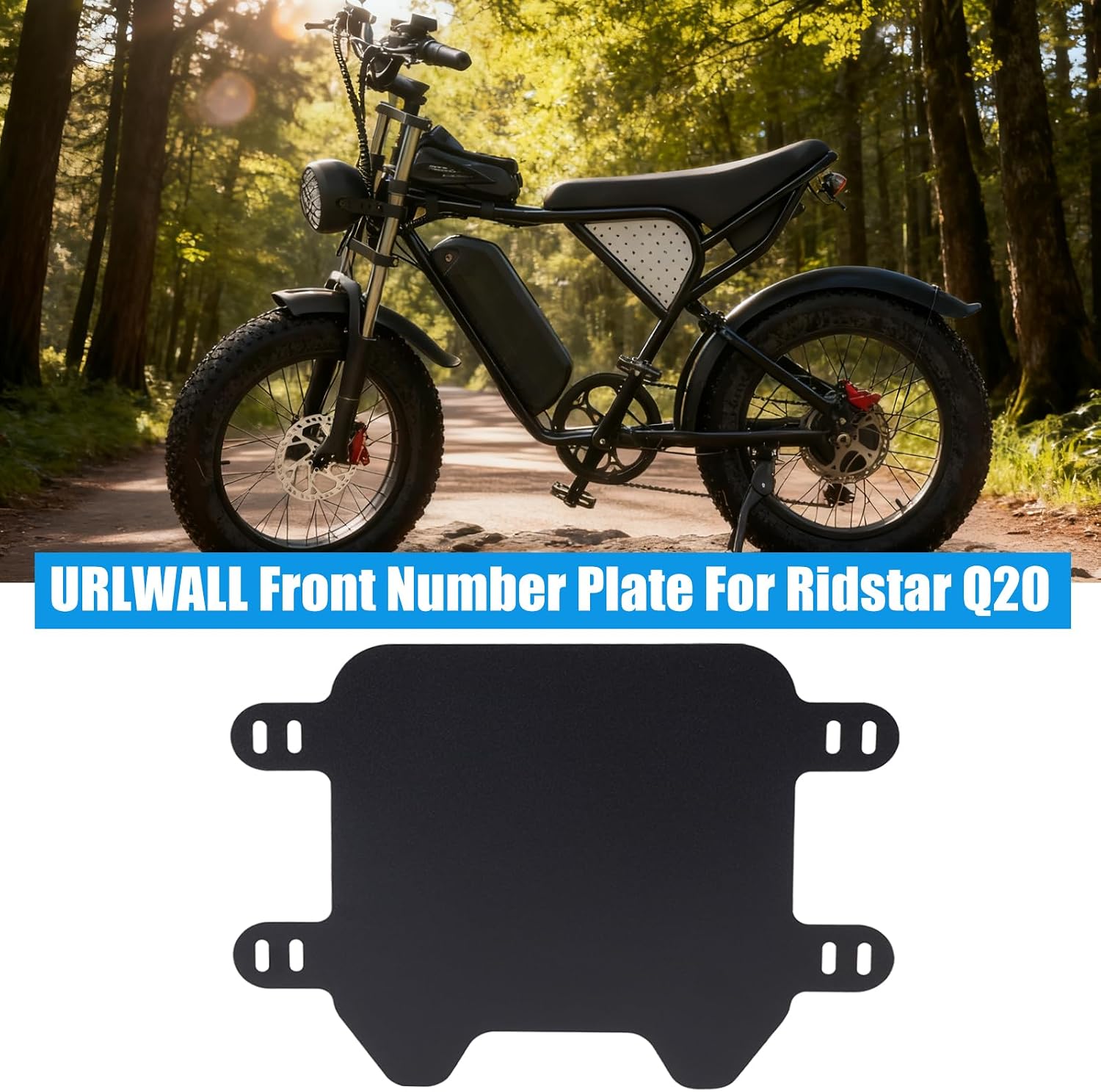 Upgraded Number Plate E Bike Front Plate for Ridstar Q20, Front Number Plate Plate Replacement, Accessoires for Ridstar Q20