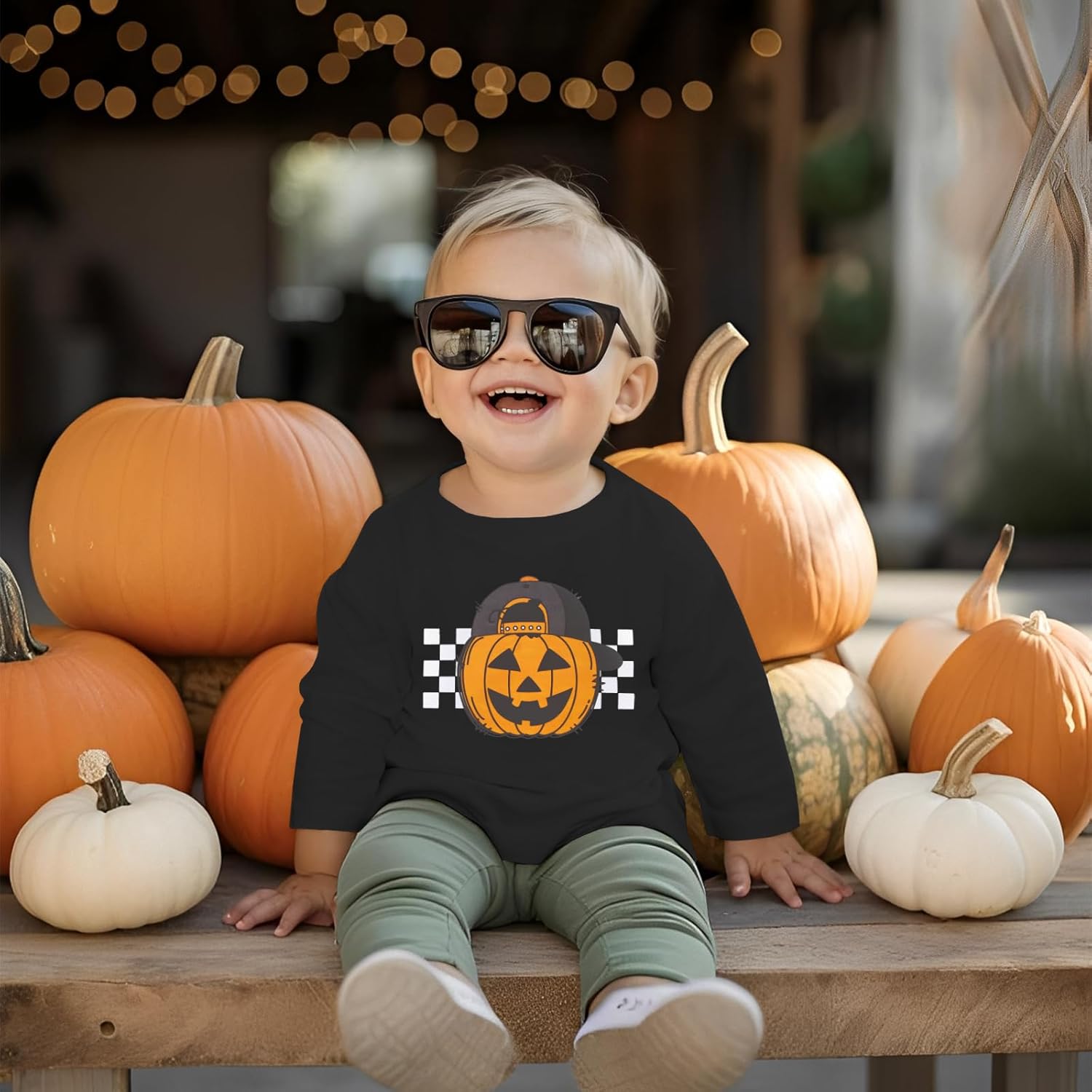 KEKEMI Halloween Sweatshirt for Toddler Boys Pumpkin Dude Sweatshirts Spooky Season Outfit Retro Long Sleeve Shirt Fall Tops - Image 2