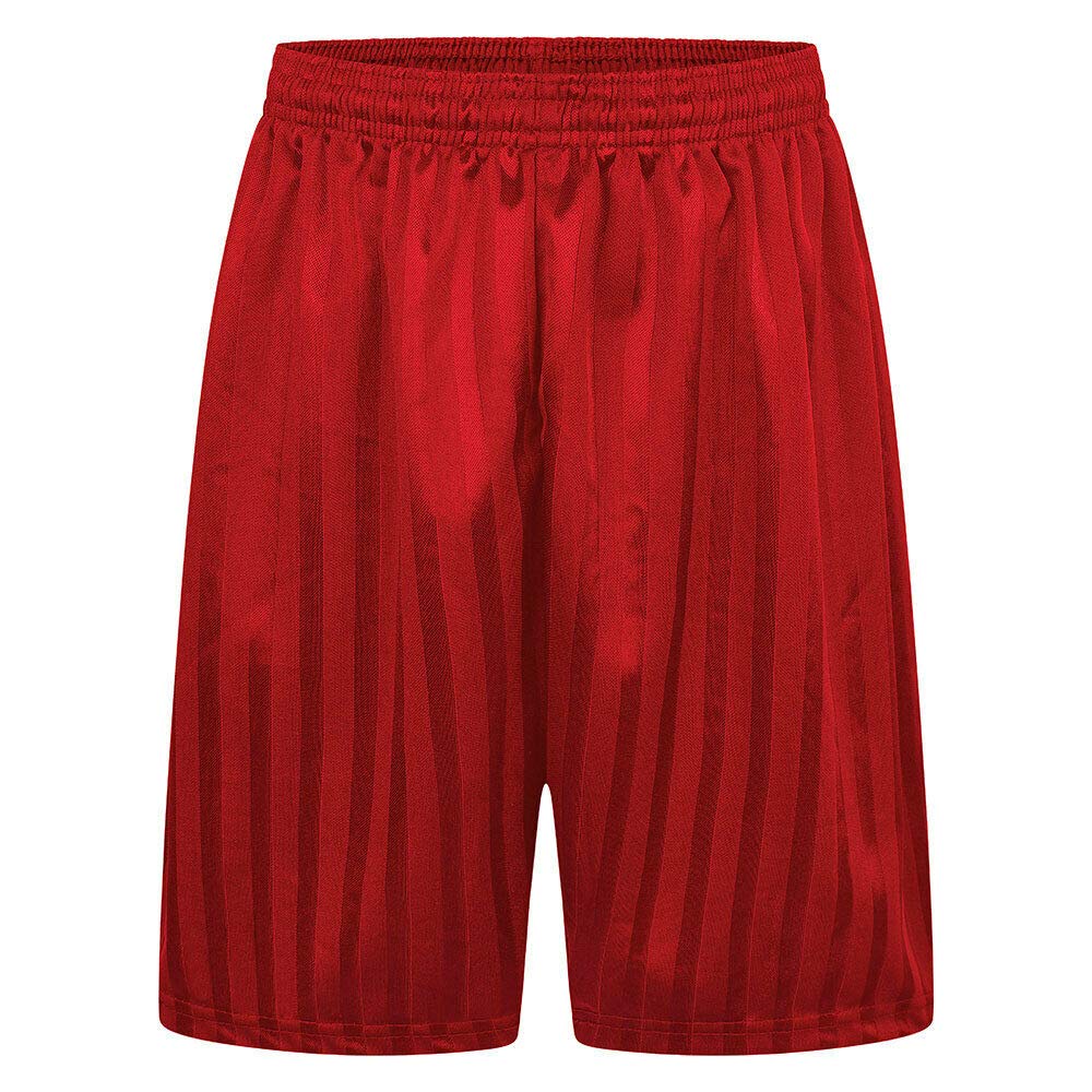 Prime Products Boys/Girls/Adult Unisex Shadow Strip School PE Short with Drawstring (UK Made) (13 Years, Red)