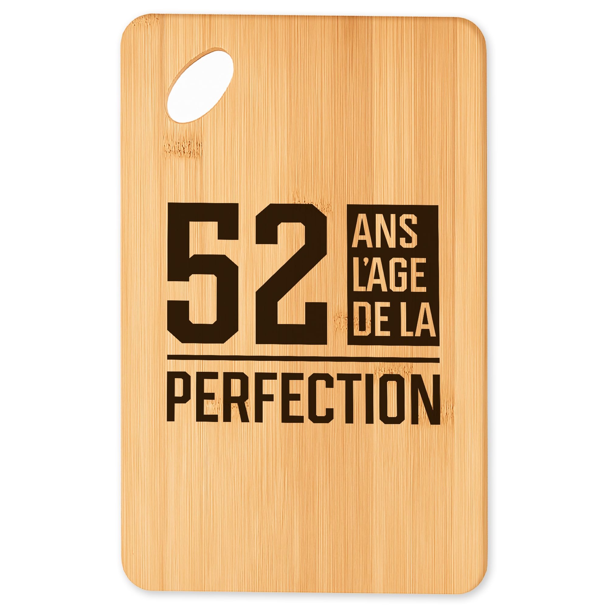 Planche à découper 52 ans : idée de cadeau original pour cuisine et bar