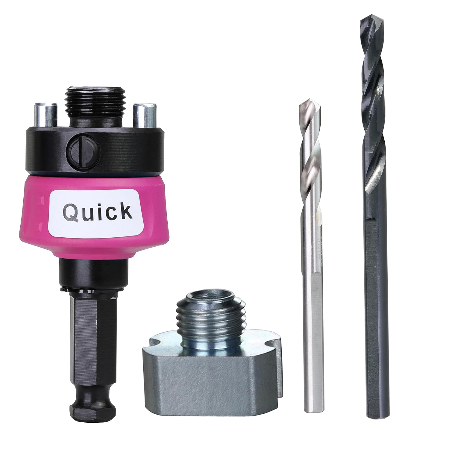 Quick Change Mandrel 7/16 Inch Shank New Hole Saw Large Arbor Heavy Duty Fit 9/16 to 10 Inch Hole Cutter with Pilot Drill Bits